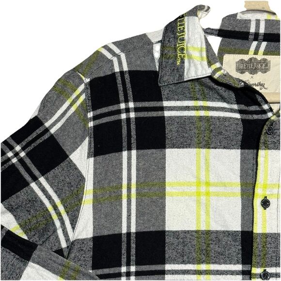 Cakeworthy Beetlejuice Flannel Unisex L The Ghost With The Most Halloween RARE - Picture 3 of 11
